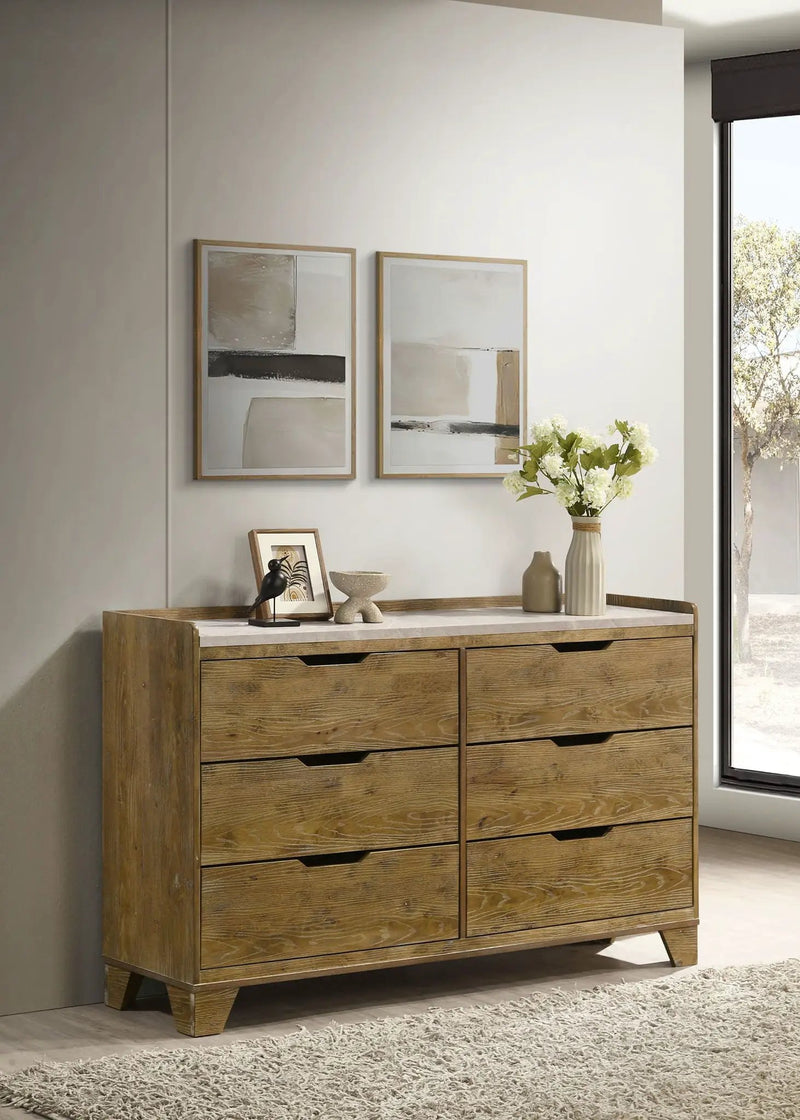 Henderson 6-drawer Bedroom Dresser Cabinet Medium Oak by Unique Piece Furniture