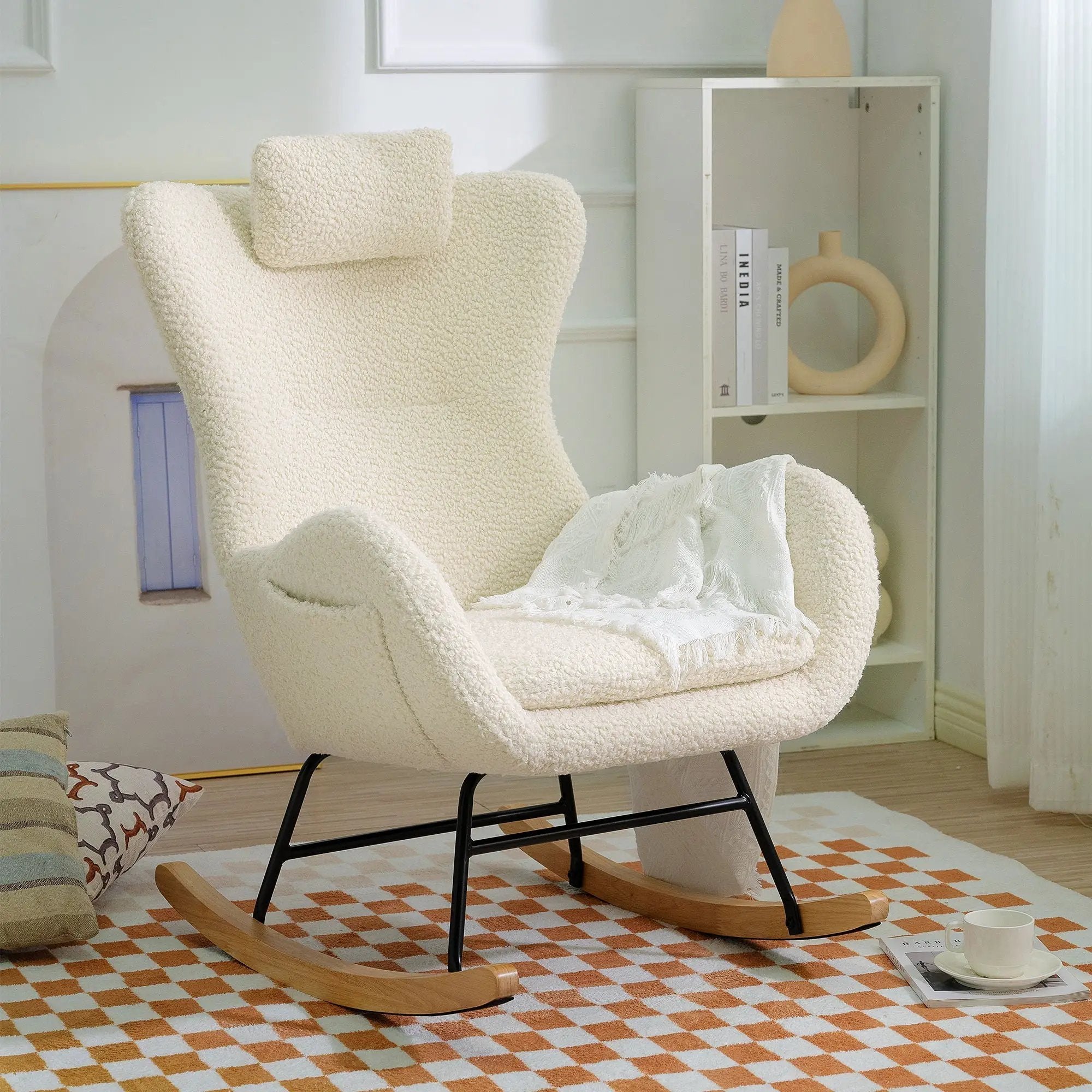 Rocking Chair Nursery Teddy Upholstered Rocker Glider Chair by HouseOfZazla
