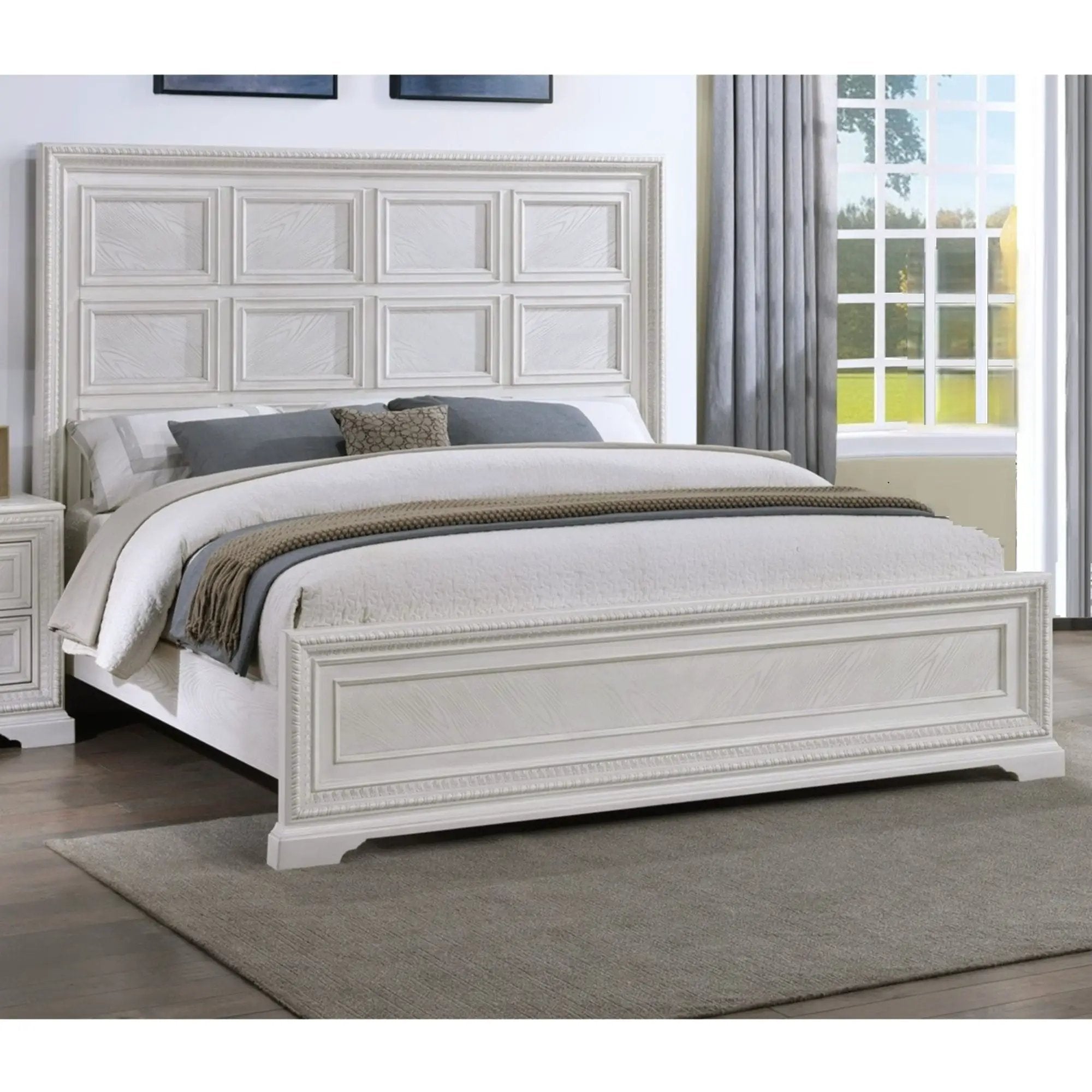Geometric Design Headboard Panel Bed by HouseOfZazla