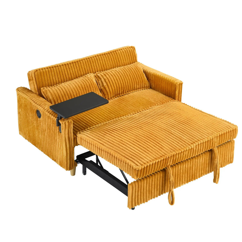Pull Out Sofa With Movable Tabletop And USB Ports by Unique Piece Furniture