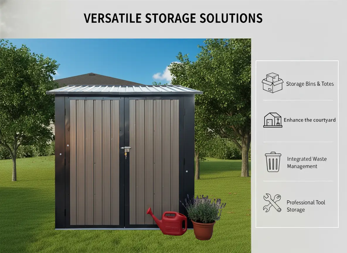 6x9 FT Outdoor Metal Storage Shed with Window & Flower Rack by HouseOfZazla