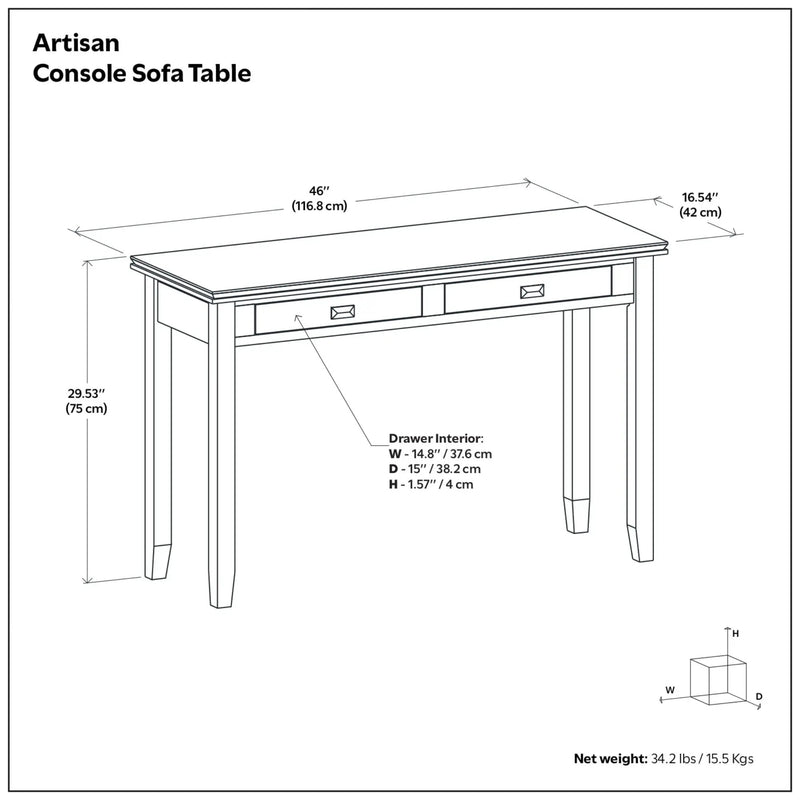 Artisan - Handcrafted Console Sofa Table by Unique Piece Furniture