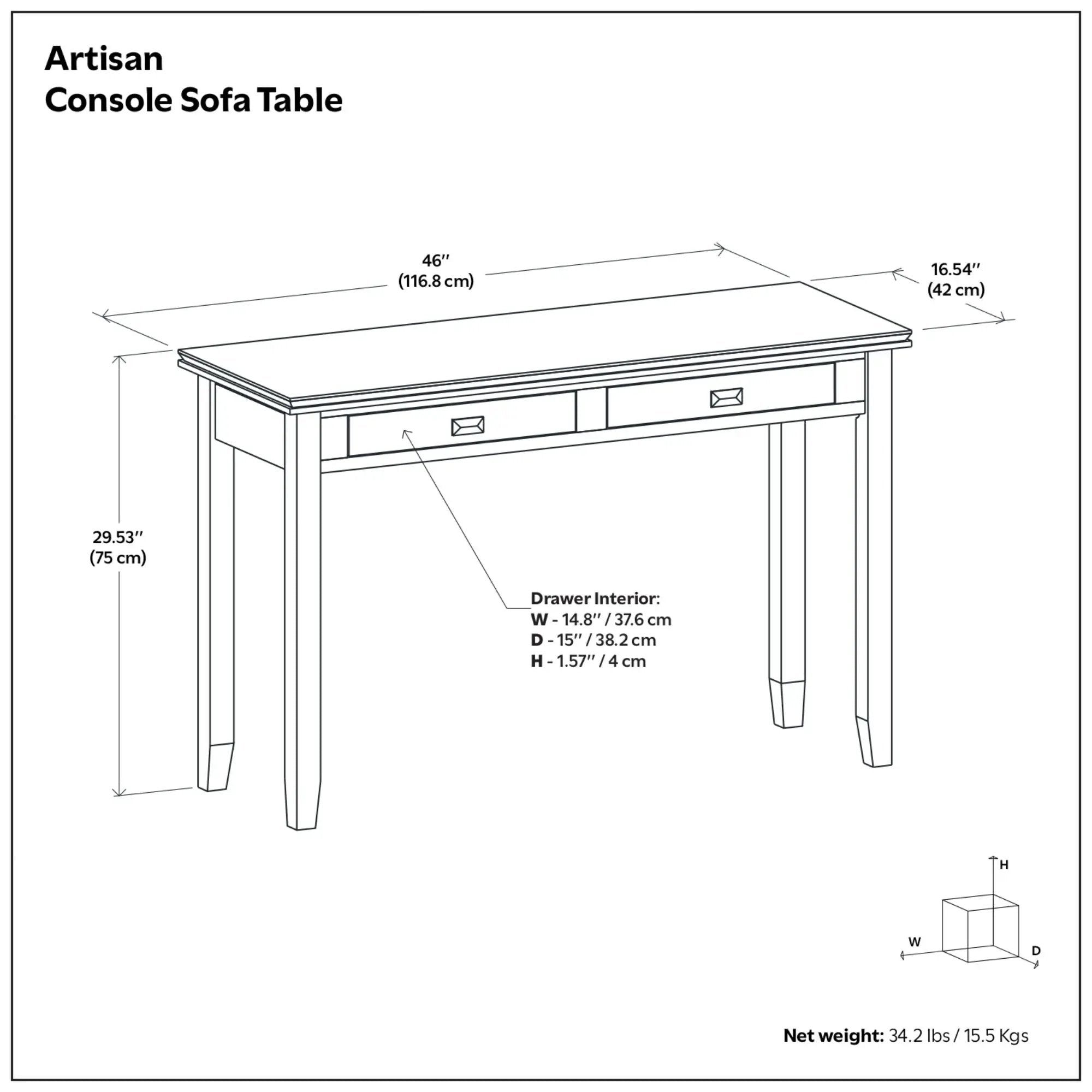 Artisan - Handcrafted Console Sofa Table by Unique Piece Furniture