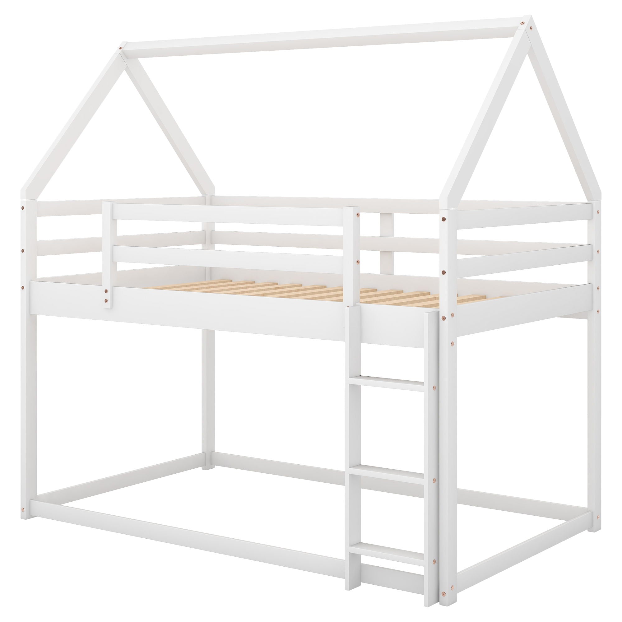 Low Bunk Bed With House Shaped Frame And Ladder by HouseOfZazla
