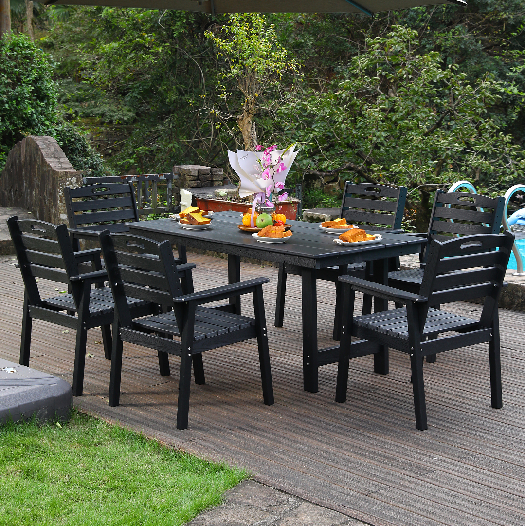HDPE Outdoor Patio Dining Set with 6 Chairs by HouseOfZazla