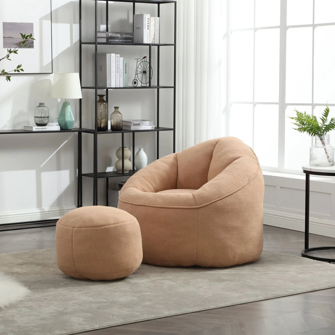 Bedding Bean Bag Sofa Chair High Pressure Foam With Footrest by Unique Piece Furniture