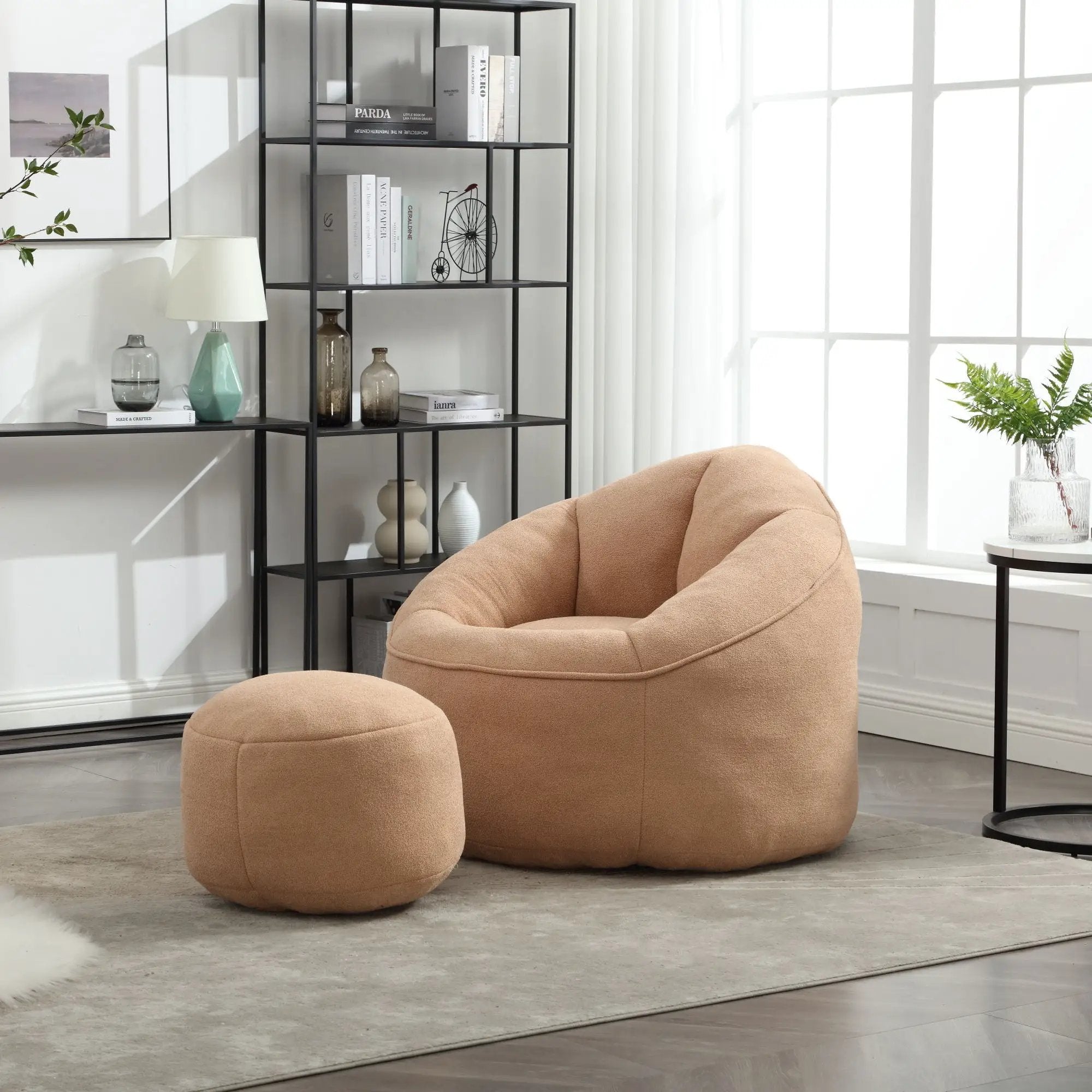 Bedding Bean Bag Sofa Chair High Pressure Foam With Footrest by HouseOfZazla