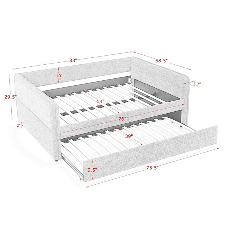 Upholstered Daybed With Pop Up Trundle by HouseOfZazla