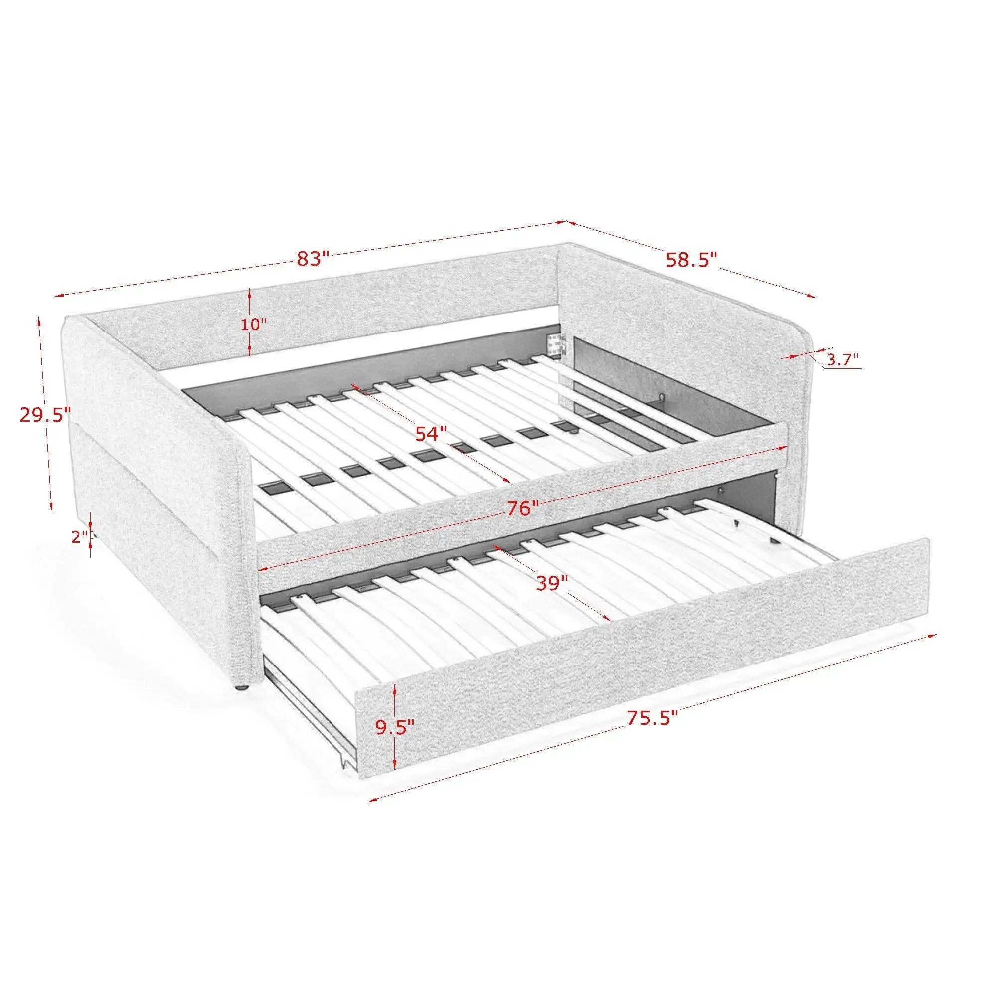 Upholstered Daybed With Pop Up Trundle by Unique Piece Furniture
