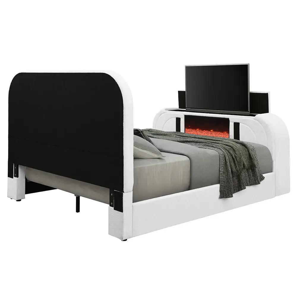 Shelyn - Bed With LED, TV Cabinet, Fireplace & Bluetooth by Unique Piece Furniture
