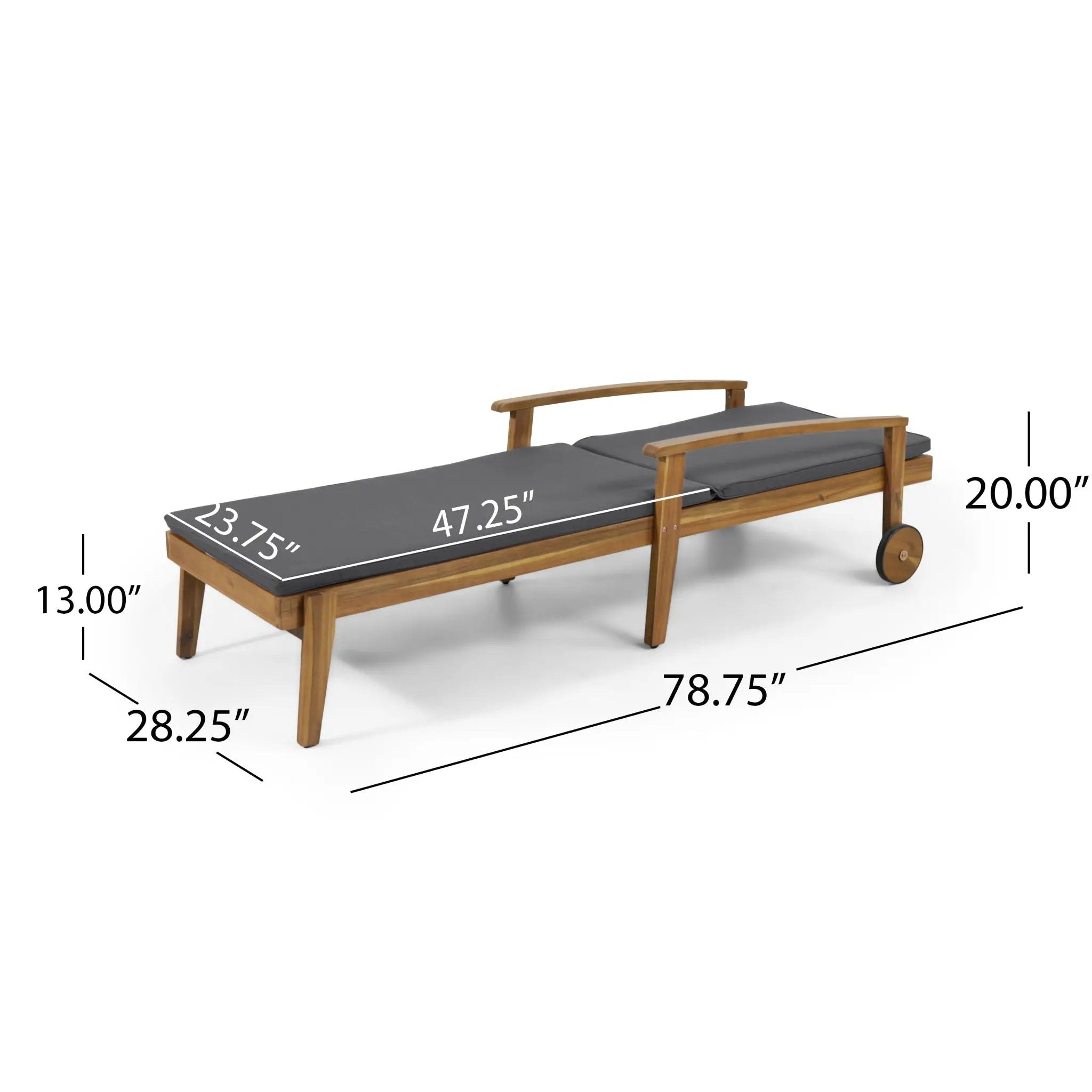 Jason Chaise Lounge Adjustable Acacia Wood Outdoor Furniture by HouseOfZazla