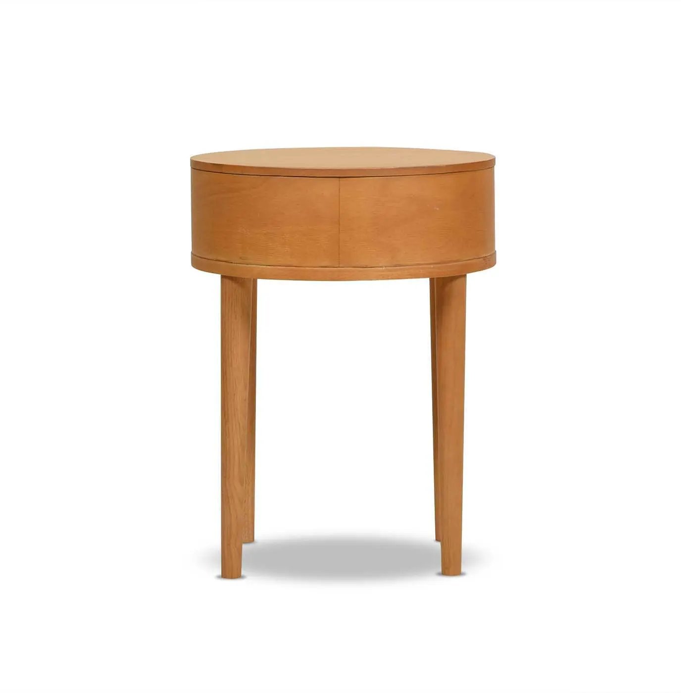 Cabana - Round Cane Storage Side Table - Natural Brown Oak by HouseOfZazla