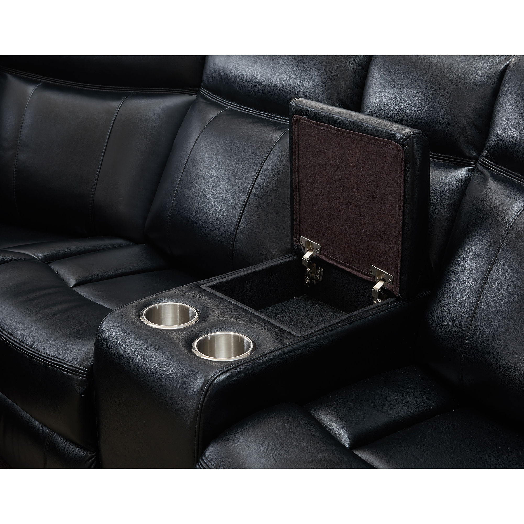 Jupiter - Leather Sectional - Black by HouseOfZazla