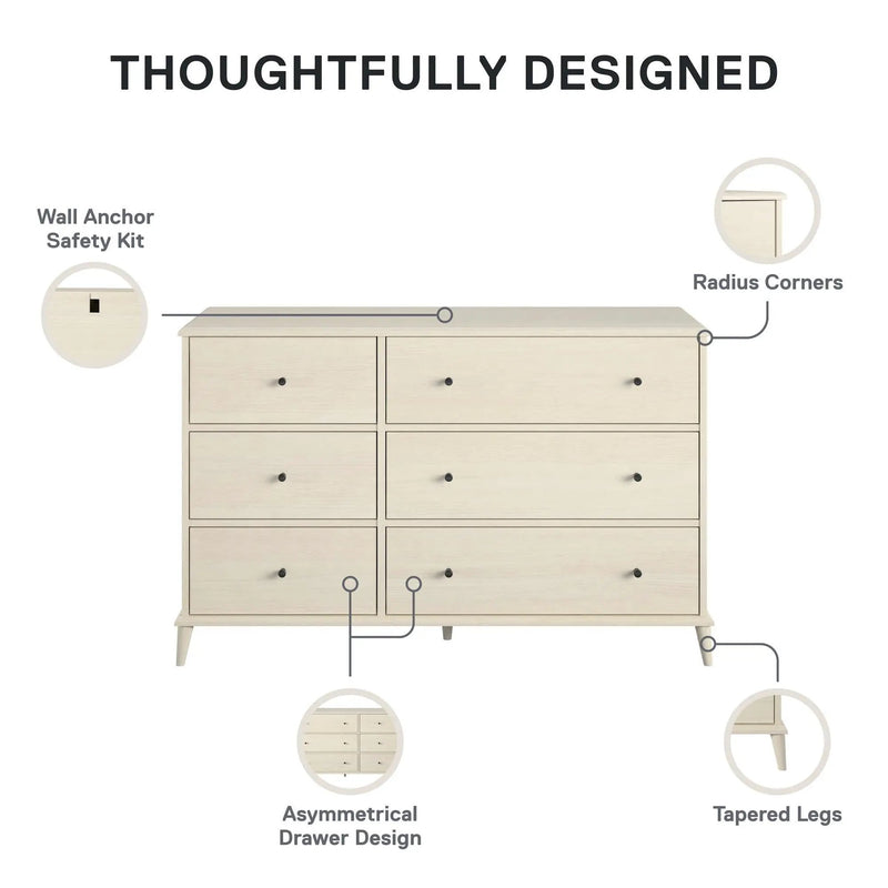 Farnsworth - 6 Drawer Dresser - Ivory by Unique Piece Furniture
