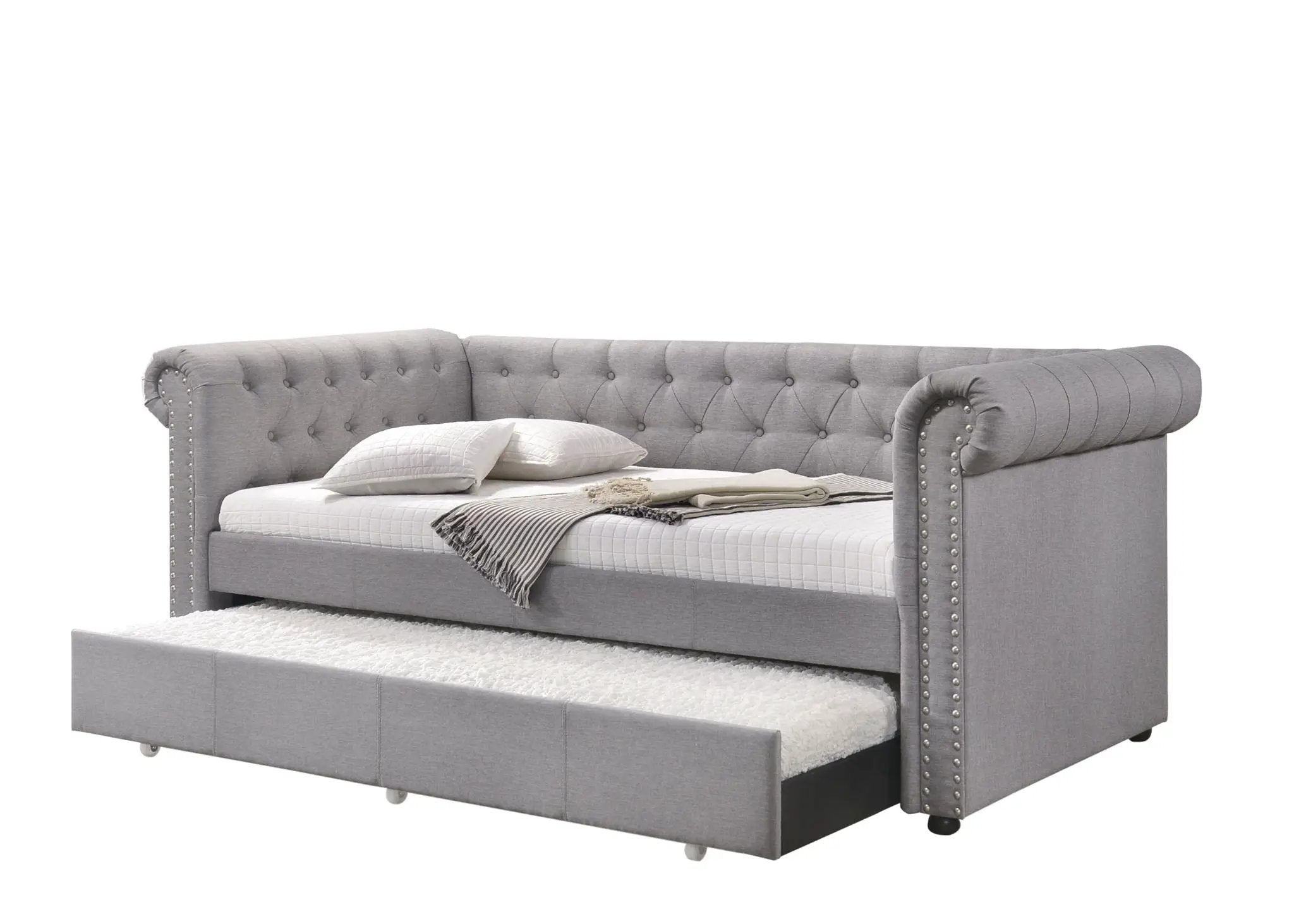 Justice - Twin Daybed With Trundle - Smoke Gray by Unique Piece Furniture