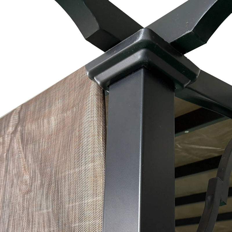 13' X 7.7' Outdoor Pergola Sun Shade Cover Cloth Patio Canopy Hdpe Permeable With Grommets - Brown by Unique Piece Furniture