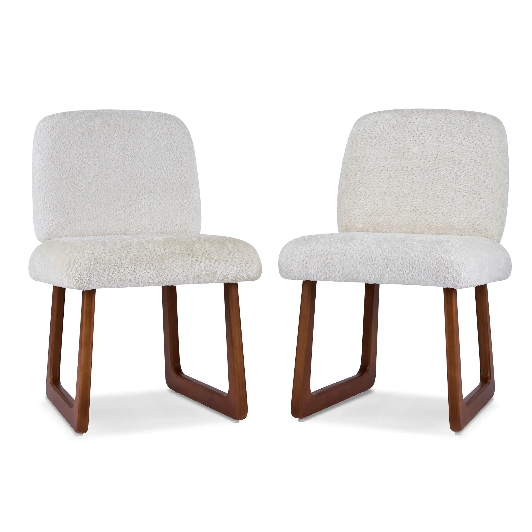 Dining Chair With Curved Legs (Set of 2) - Beige / Brown by HouseOfZazla