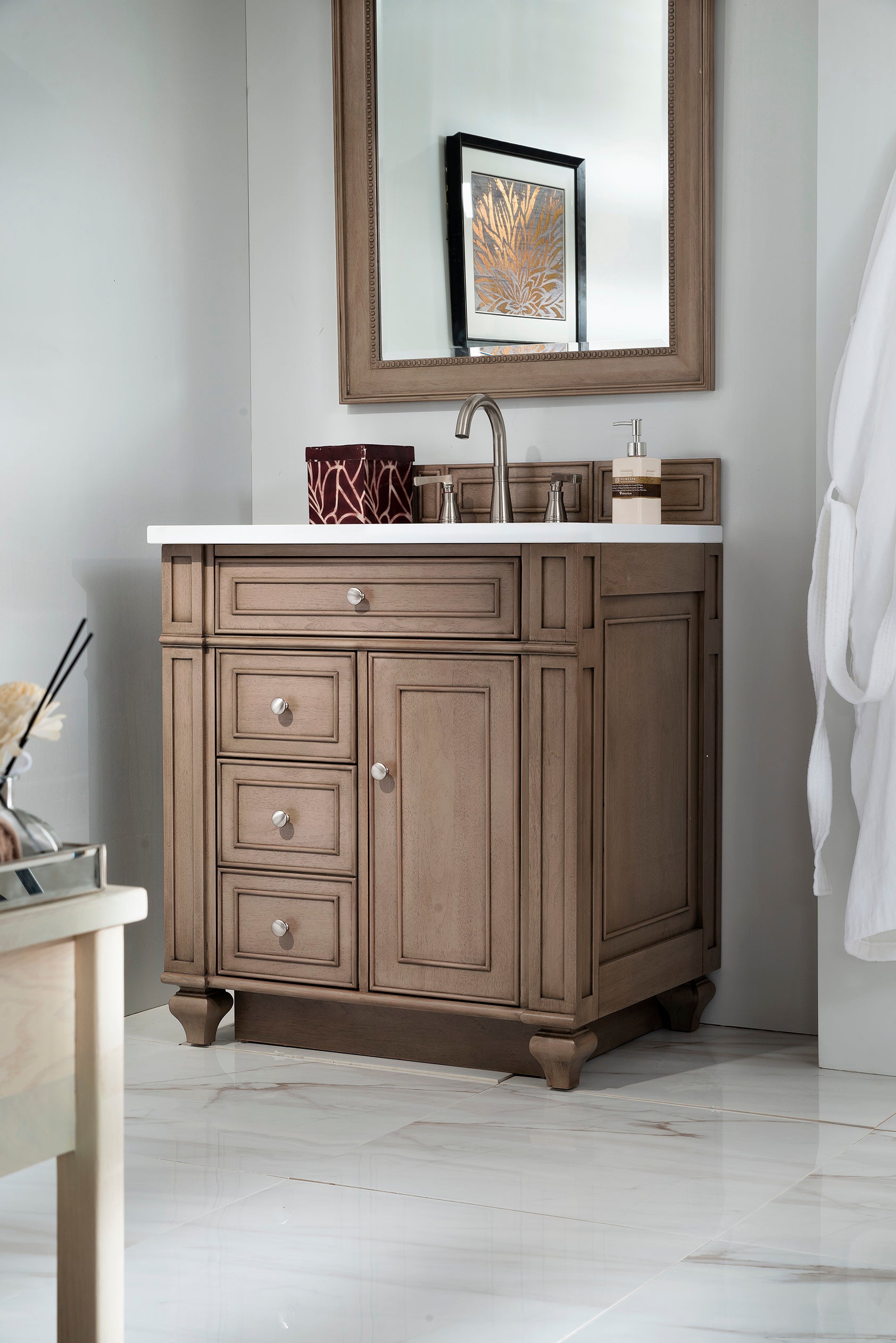 James Martin Bristol 30" Single Bathroom Vanity, Whitewashed Walnut, view 23
