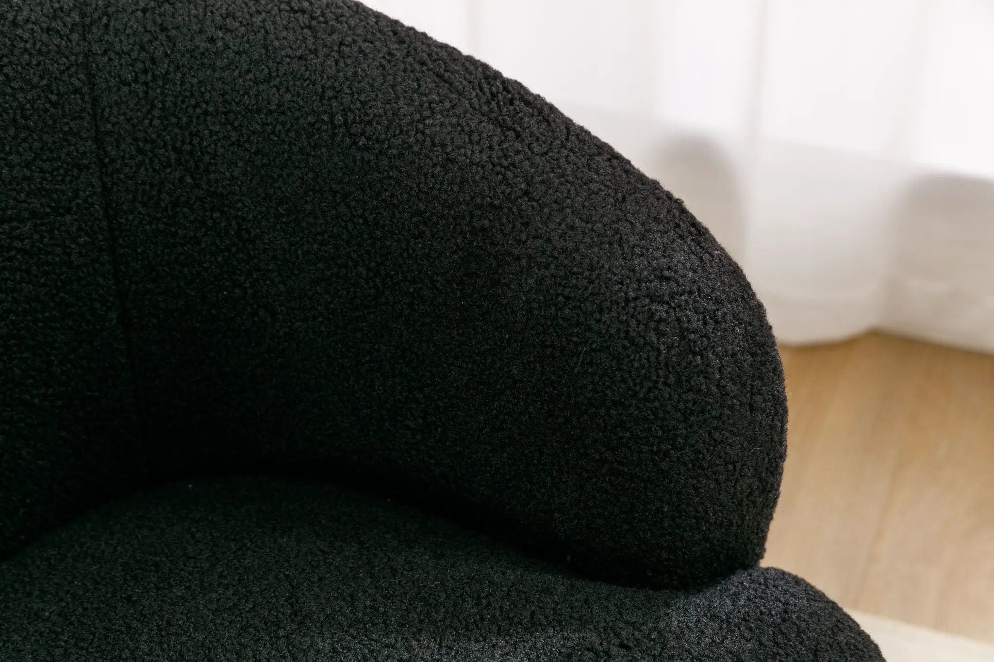 Teddy Fabric Swivel Accent Armchair Barrel Chair With Powder Coating Metal Ring by Unique Piece Furniture
