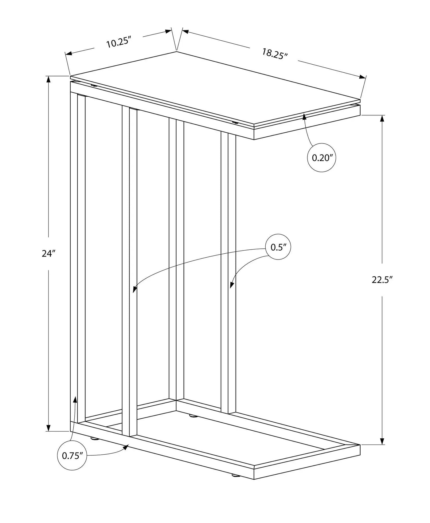 C-Shaped Accent Table for Living Room by HouseOfZazla