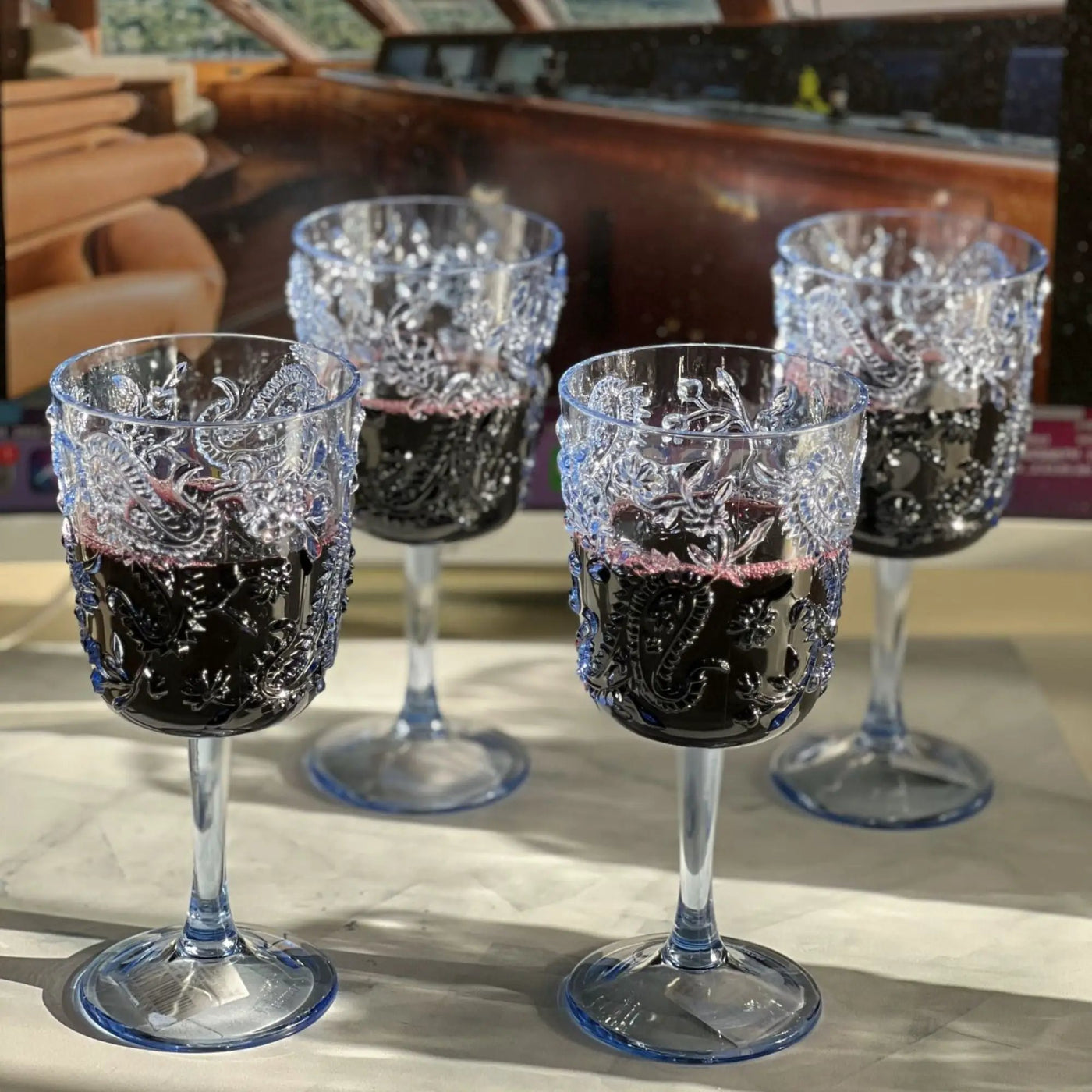 Paisley Acrylic Wine Glasses (Set of 4) by HouseOfZazla