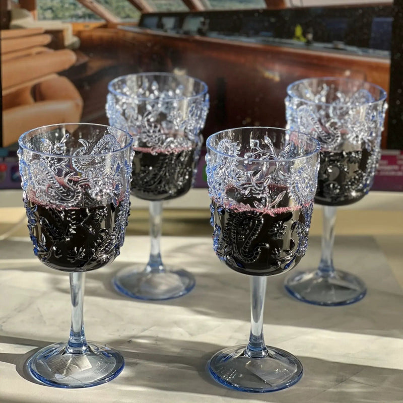 Paisley Acrylic Wine Glasses (Set of 4) by HouseOfZazla