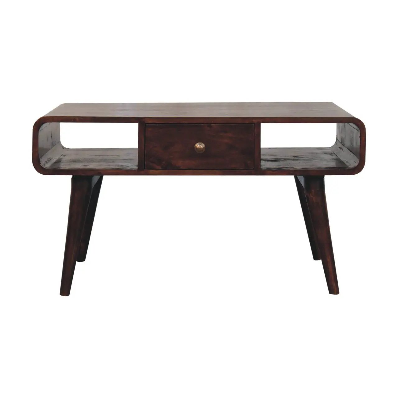 Solid Wood Curved Coffee Table by Unique Piece Furniture