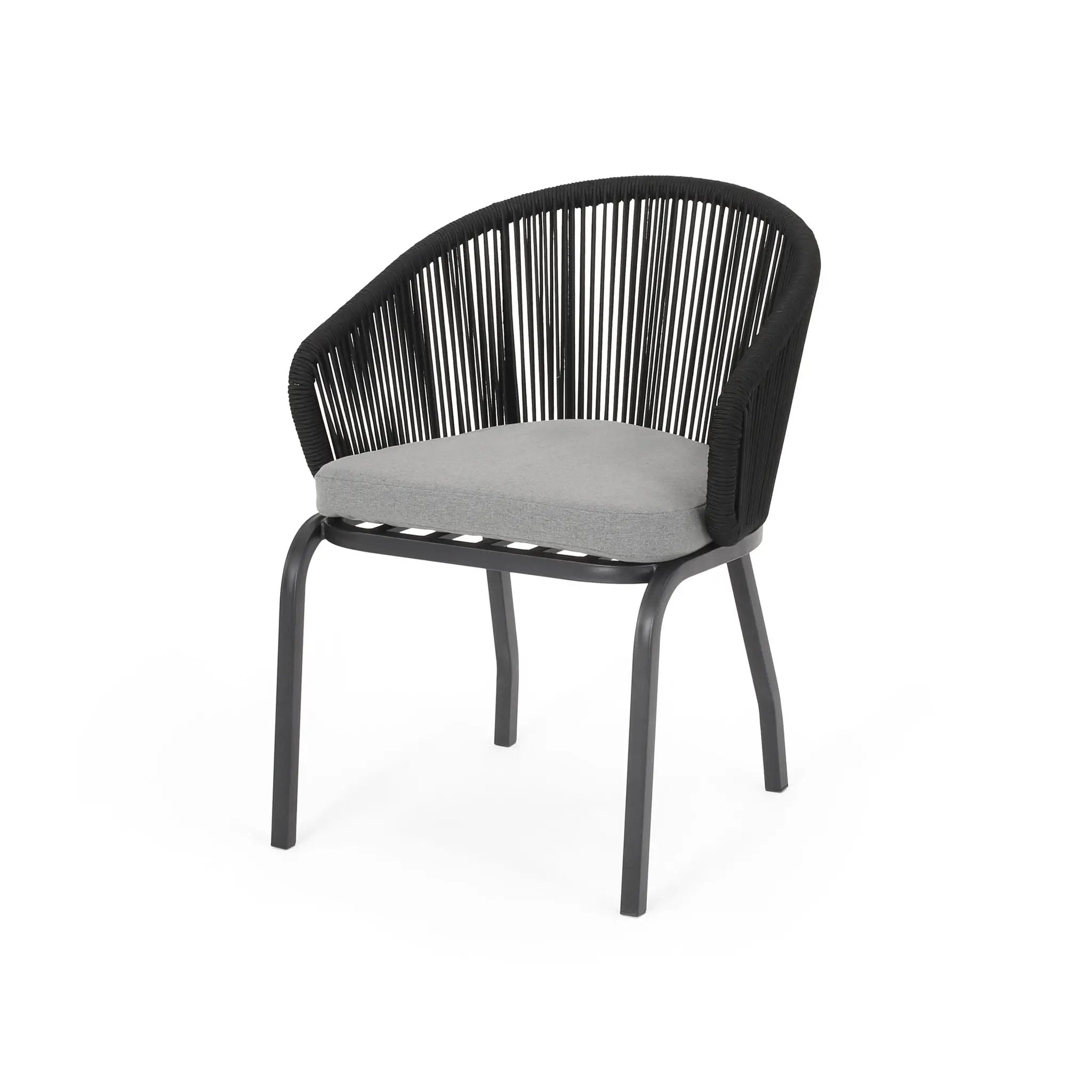 Outdoor Wicker Chair With Powder-Coated Iron Legs by HouseOfZazla