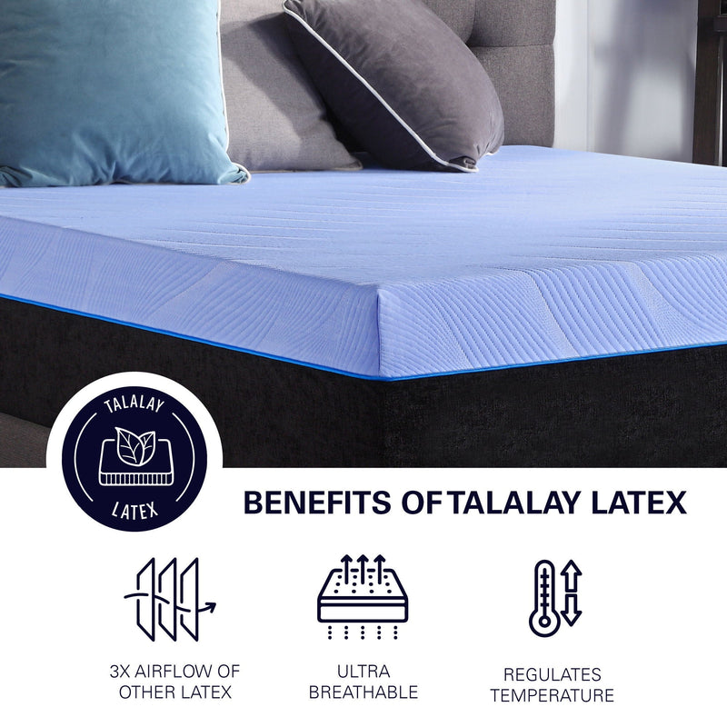 Refresh - 12" Flex Head Latex Foam Hybrid Mattress And Adjustable Base Bundle - Blue - King by HouseOfZazla