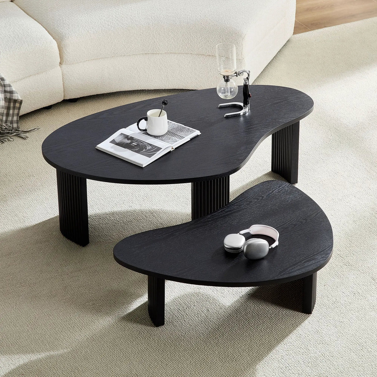 2-Piece Modern Irregular Shape Coffee Table Set by HouseOfZazla