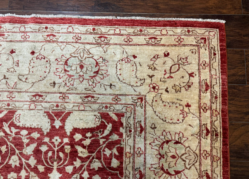 Pakistani Chobi Rug 8x10, Red, Handmade by Jewel Rugs