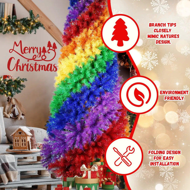 5ft Rainbow Spiral Christmas Tree by HouseOfZazla