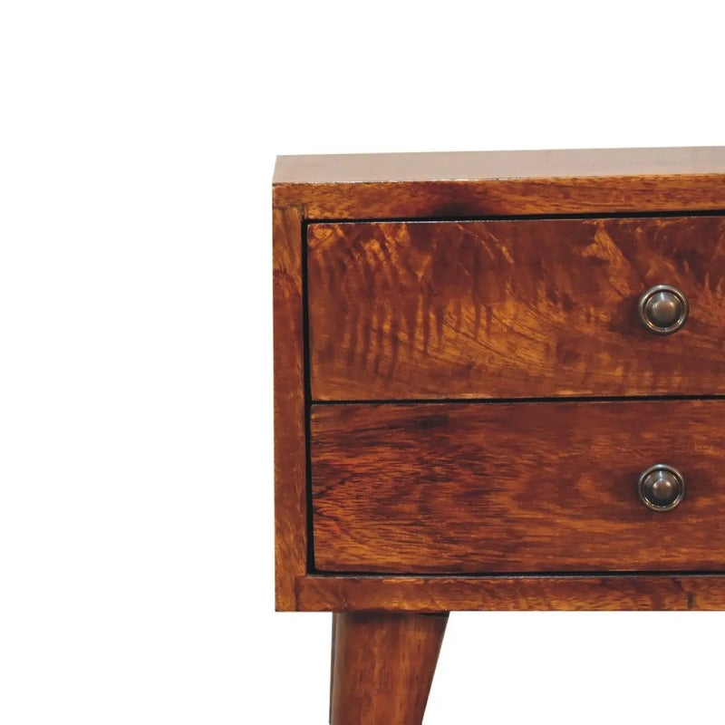 Mini Modern Bedside Table - Chestnut by HouseOfZazla