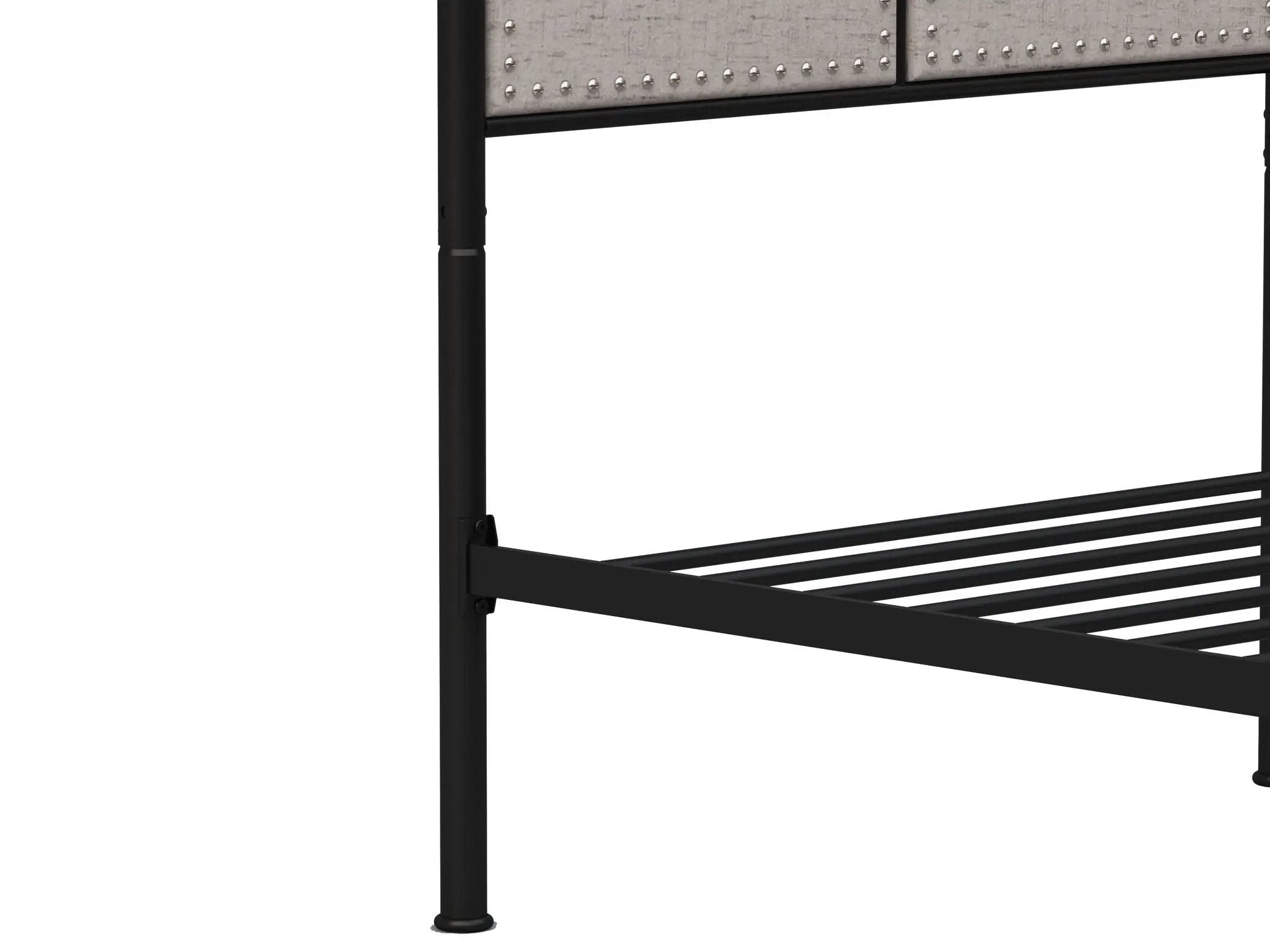 Twin Size Linen Upholstered Platform Metal Bed Frame With Fabric Headboard And Footboard - Brown by HouseOfZazla