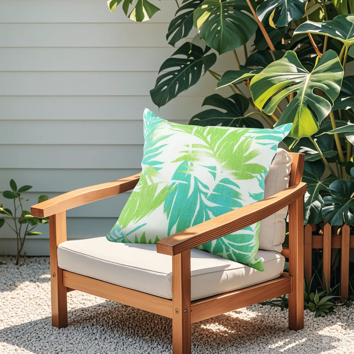 6 Pack Outdoor Pillow Covers - Aqua Tropical Palm by HouseOfZazla