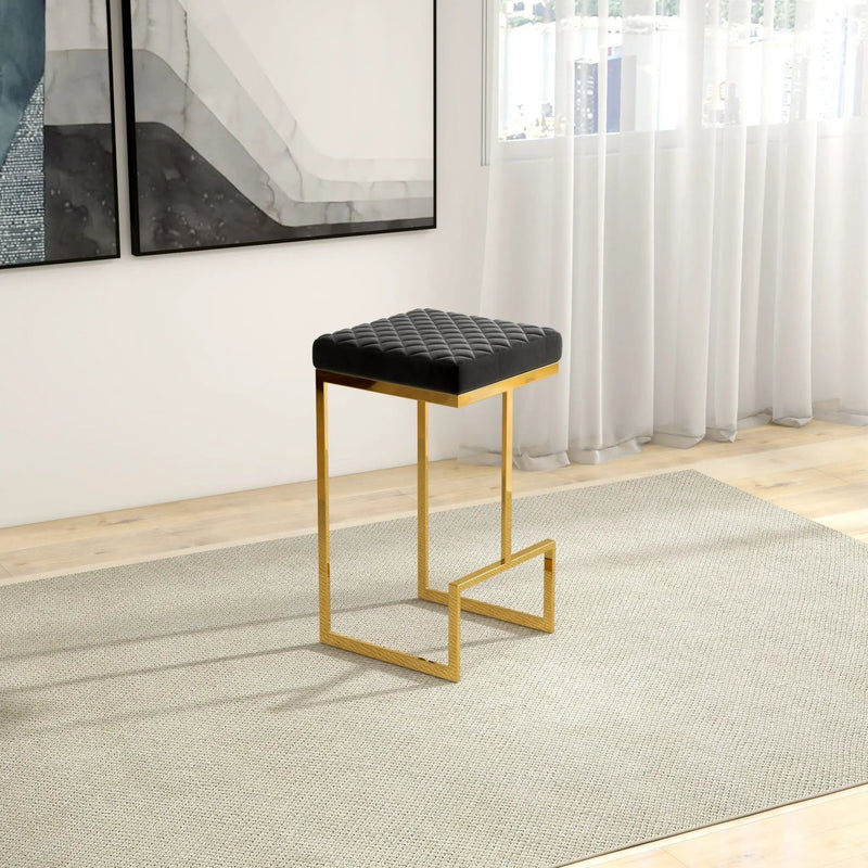 Joel - Upholstered Stool - Black / Gold by Unique Piece Furniture