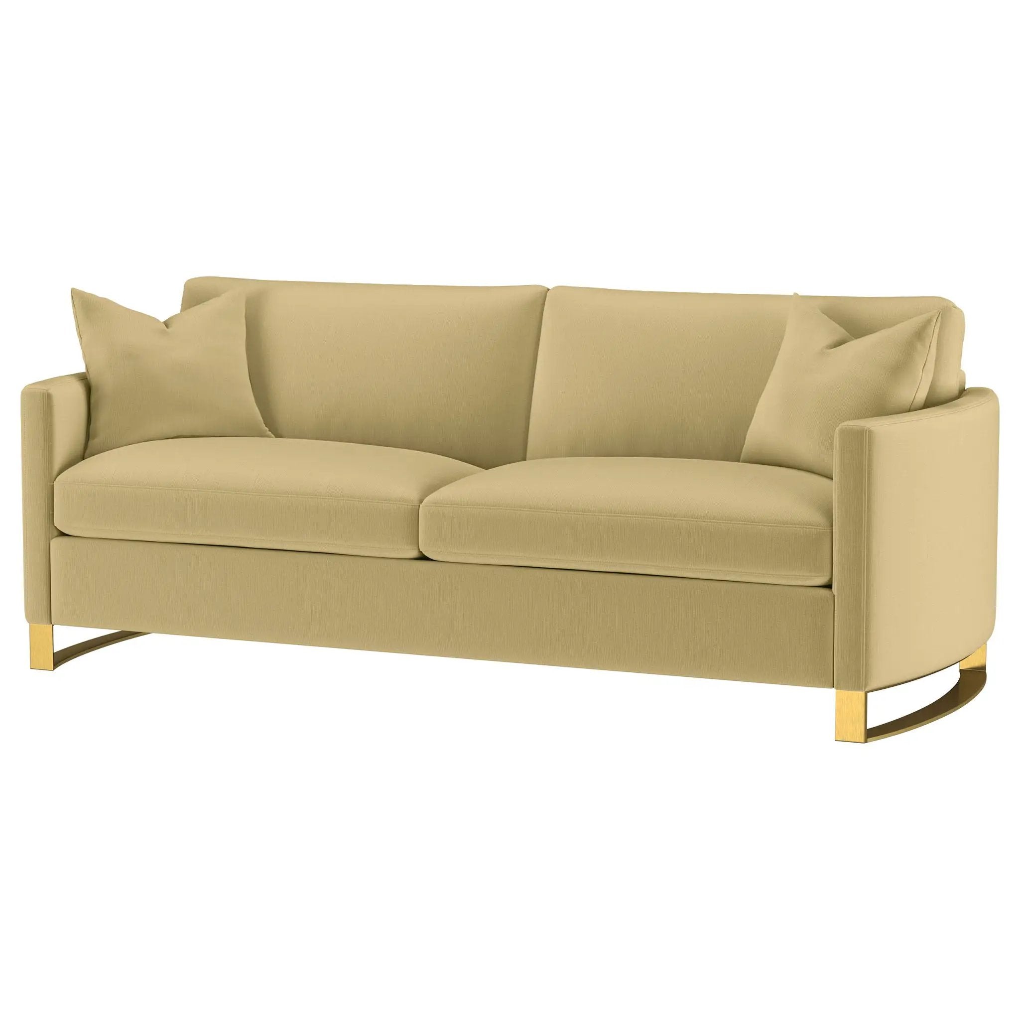Corliss Upholstered Curved Track Arm Sofa Camel by Unique Piece Furniture