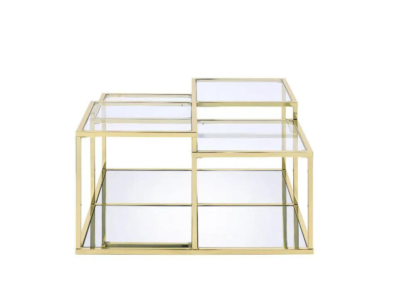 Uchenna - Coffee Table - Clear Glass & Gold by Unique Piece Furniture