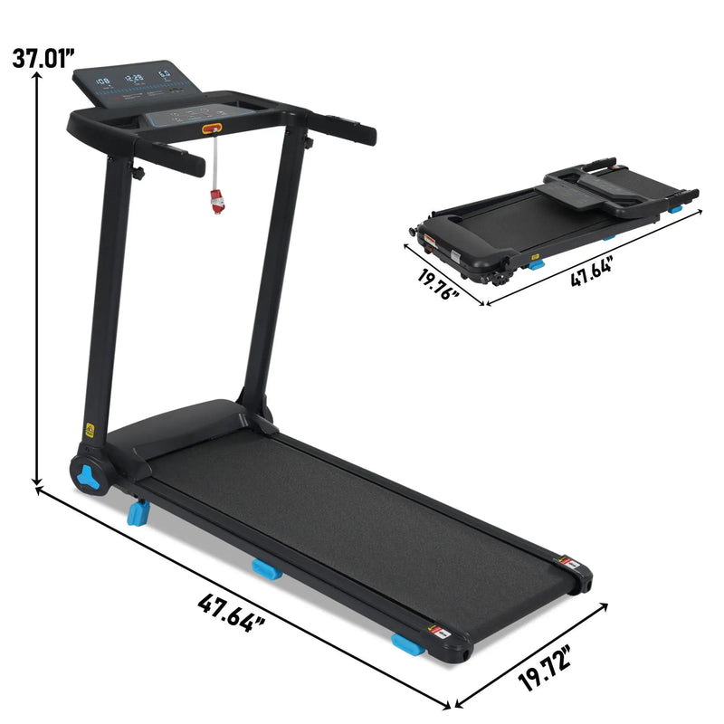 Folding Treadmill for Home, 3.0HP Portable with Bluetooth and Incline by HouseOfZazla