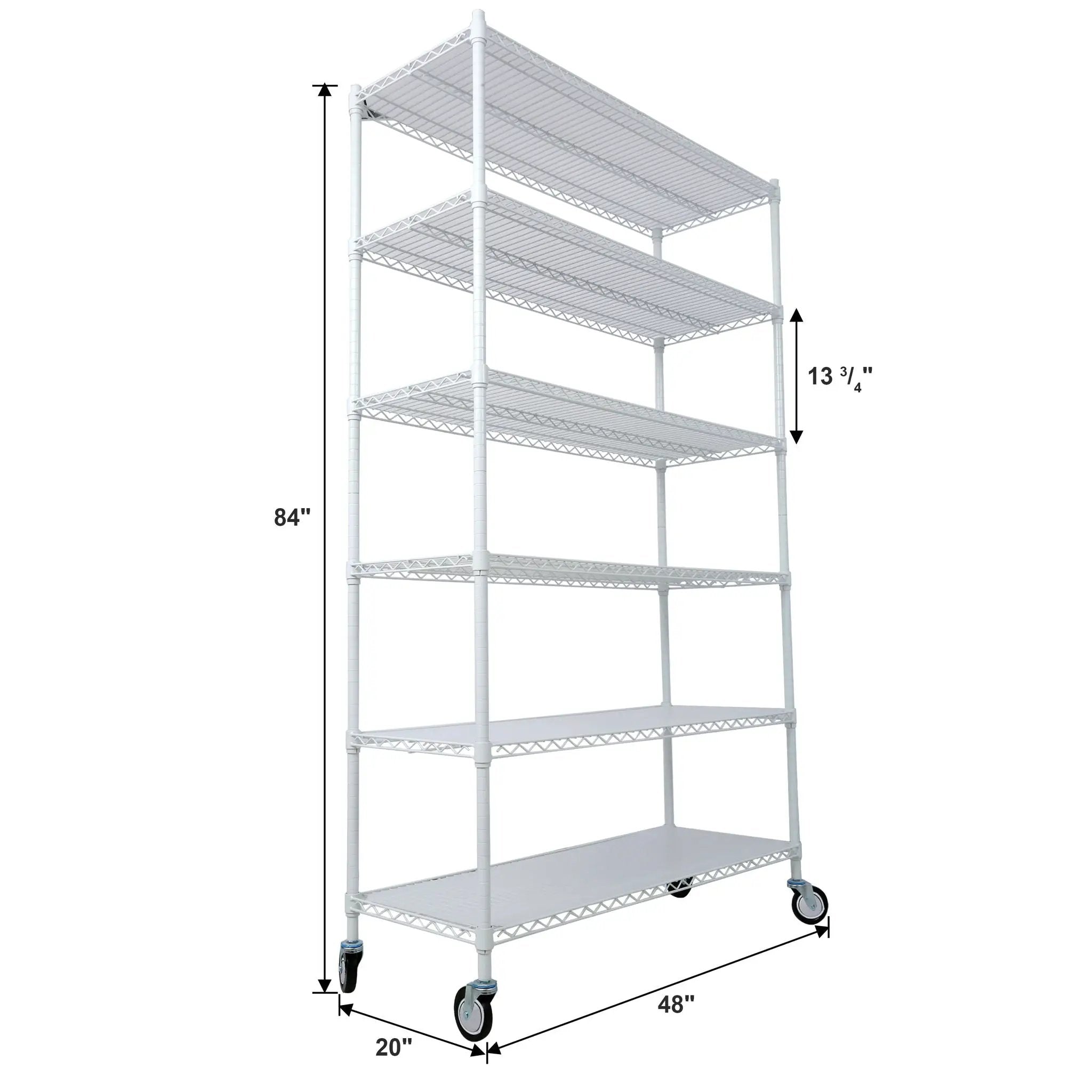 6 Tier 6000Lbs Capacity Nsf Metal Shelf Wire Shelving Unit, Heavy Duty Adjustable Storage Rack With Wheels & Shelf Liners For Commercial Grade Utility Steel Storage Rack by HouseOfZazla