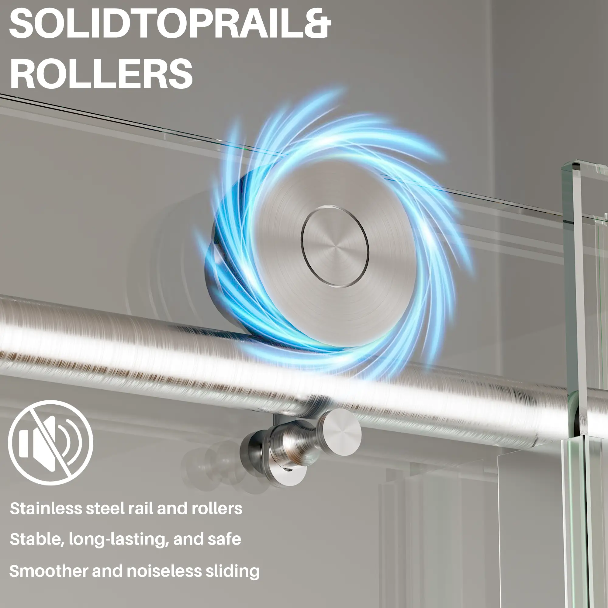 Frameless Sliding Shower Door, 44-48 in W x 75 in H by HouseOfZazla