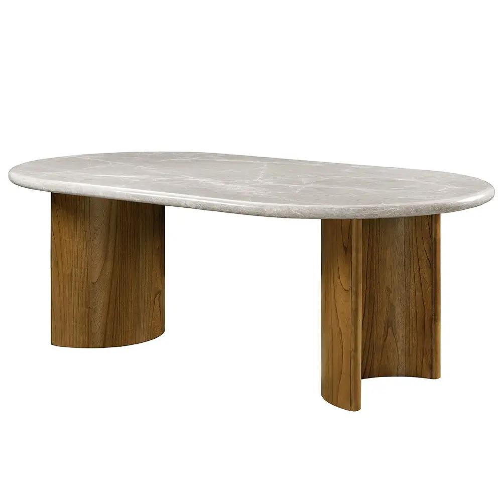 Darcy - Dining Table - Natural Marble Top & Dark Walnut by Unique Piece Furniture