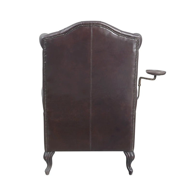 Pino - Vintage Top Grain Leather Accent Chair With 1 Toss Pillow - Brown by Unique Piece Furniture