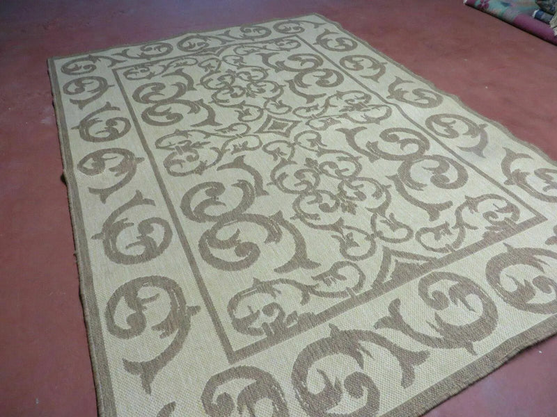 5' X 7' Machine Made Natural Fiber Jute Kilim Two Sided Rug Carpet Flat Weave Contemporary Design by Jewel Rugs