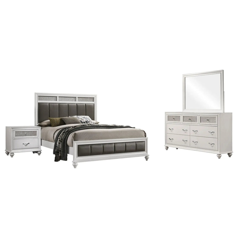 Barzini 4-piece Eastern King Bedroom Set White by Unique Piece Furniture