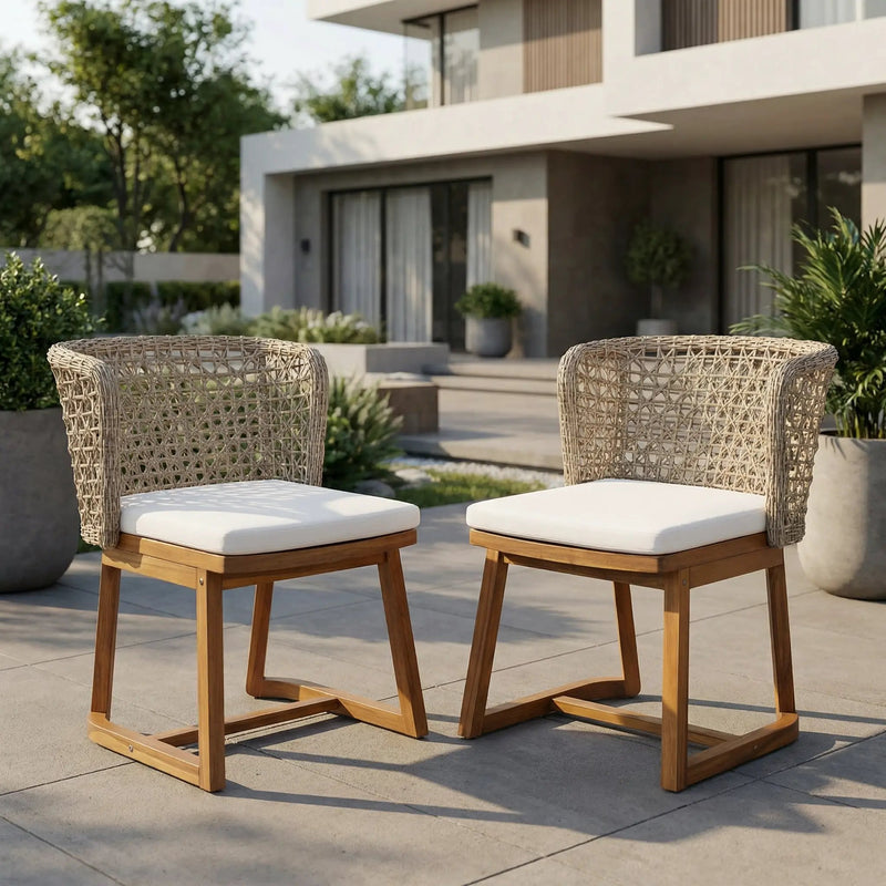 Outdoor Acacia Wood Dining Chairs (Set of 2) by HouseOfZazla
