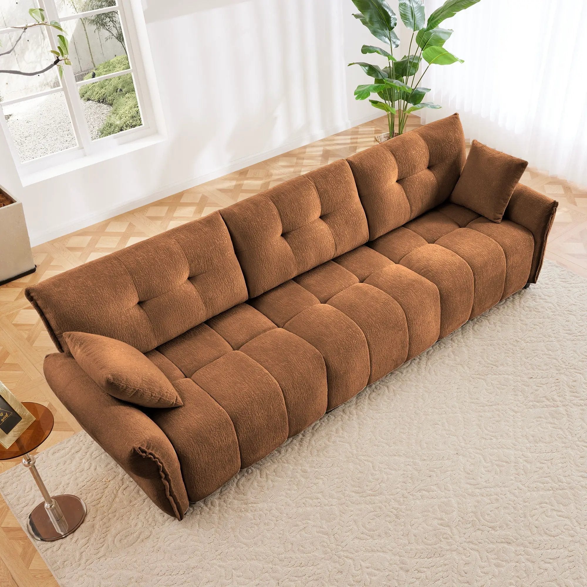 Modern Sofa & Pillows, Textured Cover, High Rebound Cushions by Unique Piece Furniture