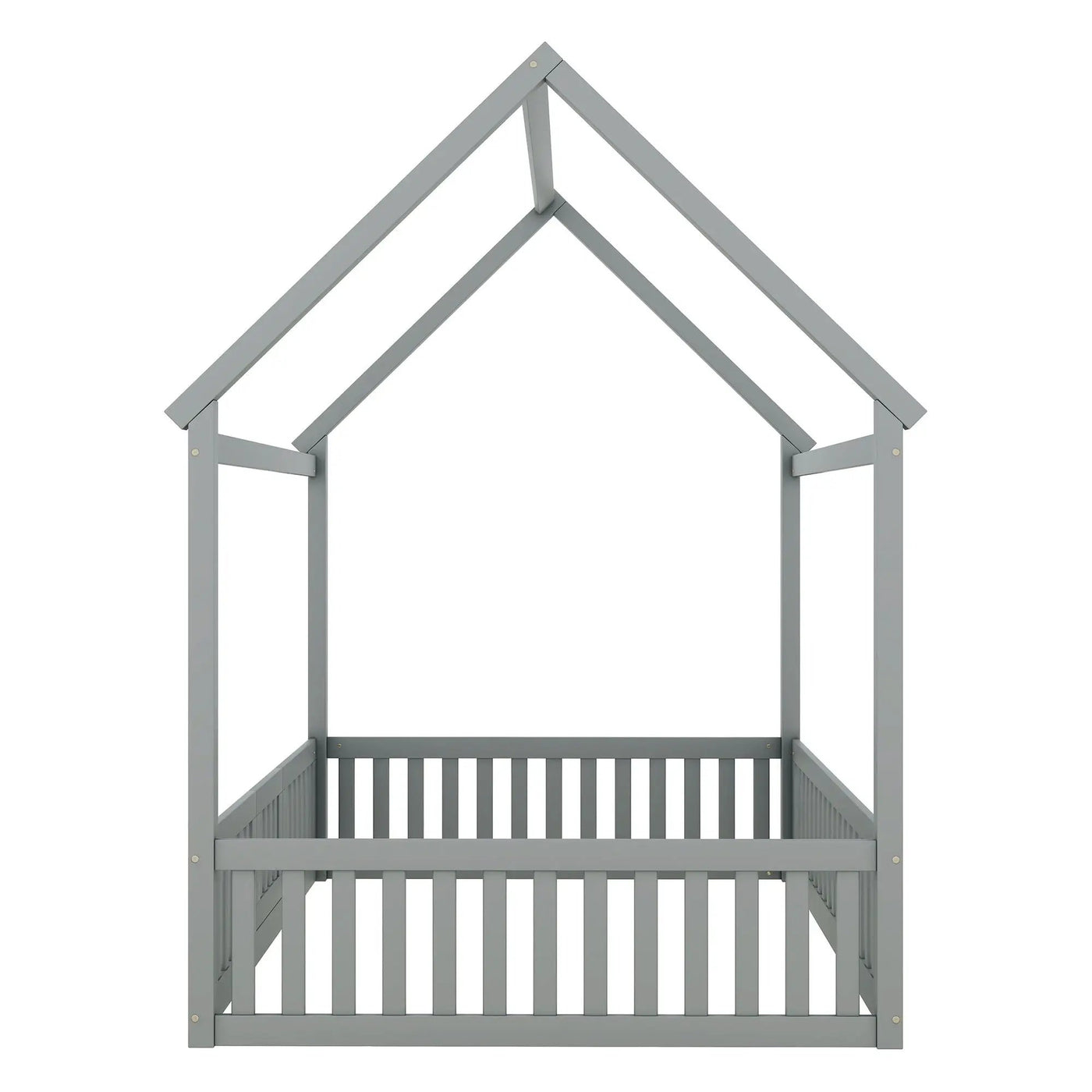 Wood House Bed With Fence And Door by HouseOfZazla