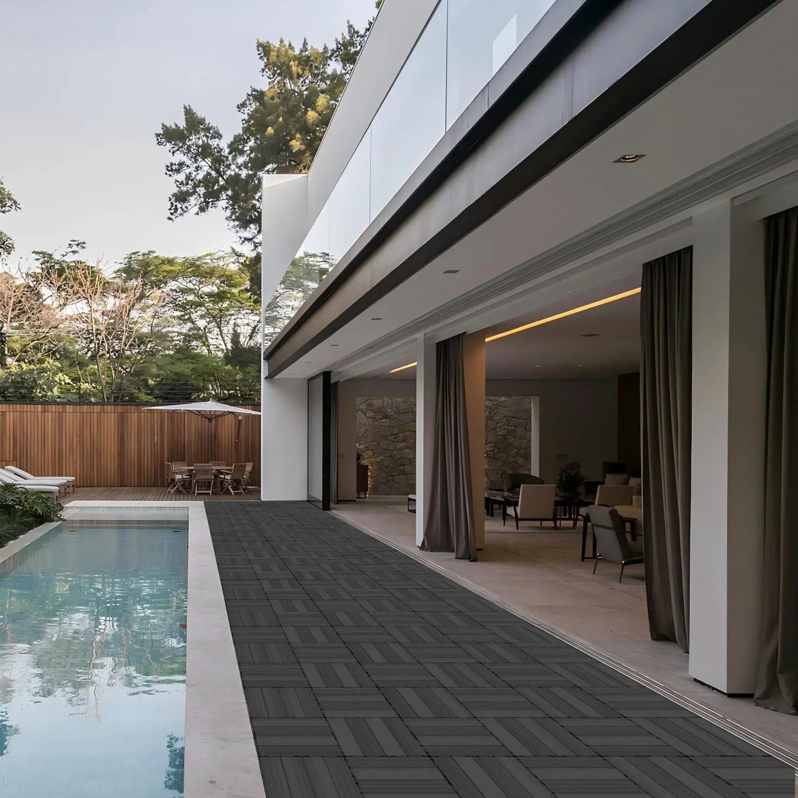 DIY Interlocking Deck Tiles Waterproof Outdoor And Indoor Flooring - Gray by HouseOfZazla