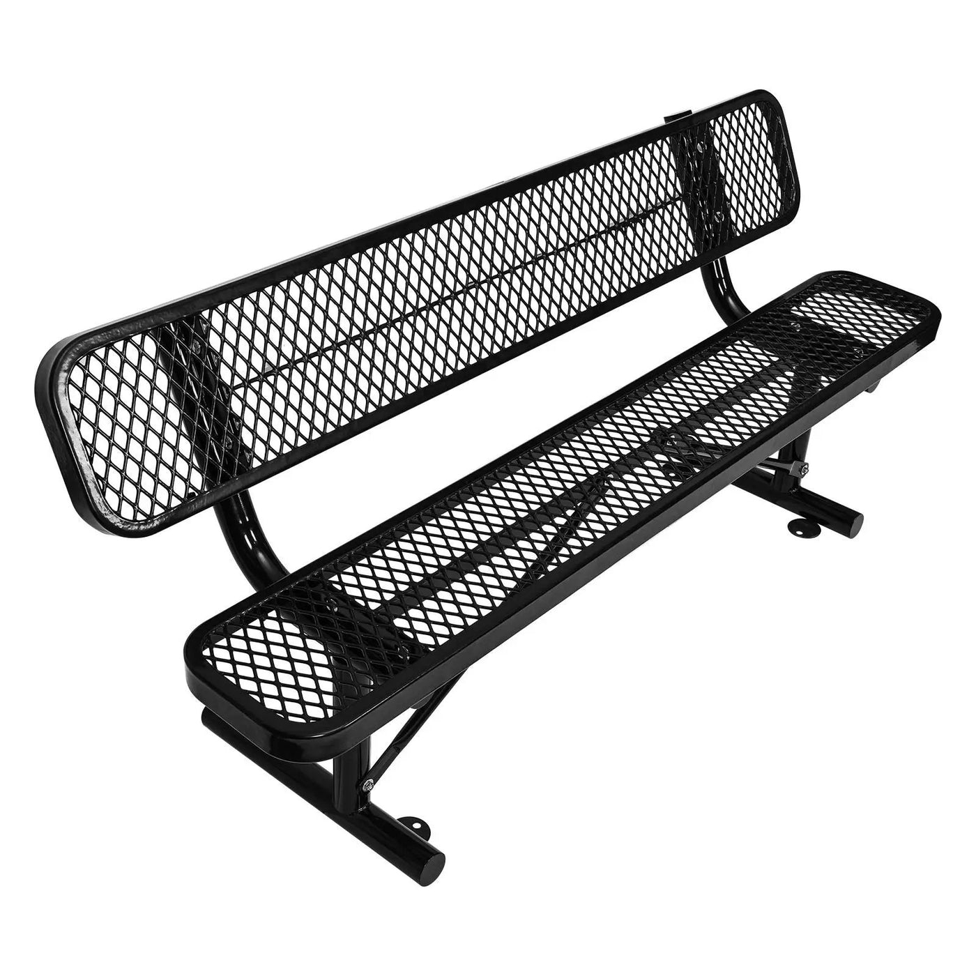 Outdoor Steel Bench With Backrest by Unique Piece Furniture